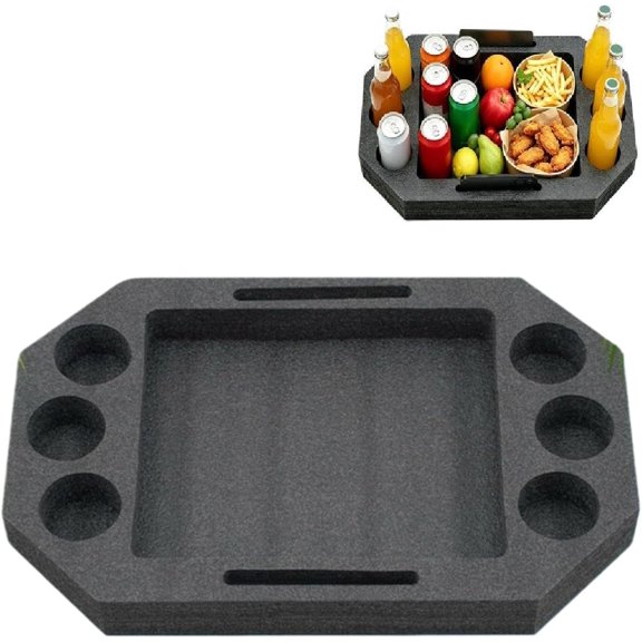 Hot Tub Drinks Holder Floating with 6 Slots Bottles, 6X35X55CM | Partitioned Storage, Waterproof Pool Drinks Holder, Pearl Cotton Hot Tub Tray, for Pool Accessories