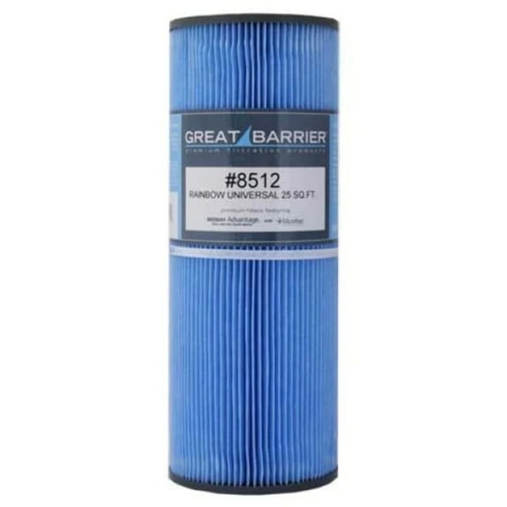 Hot Tub Great Barrier Filter 25 Sf Rainbow Universal Single Replacement Filter HTCP8512