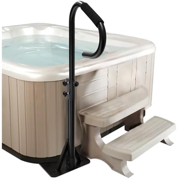 Hot Tub Handrail 57H, Spa Side Handrail with Slide-Under Mounting Base, 600 LBS Load Spa Side Under Mount Rail with Sponge Rubber Grip for Indoor & Outdoor Bath$$Garden & Patio