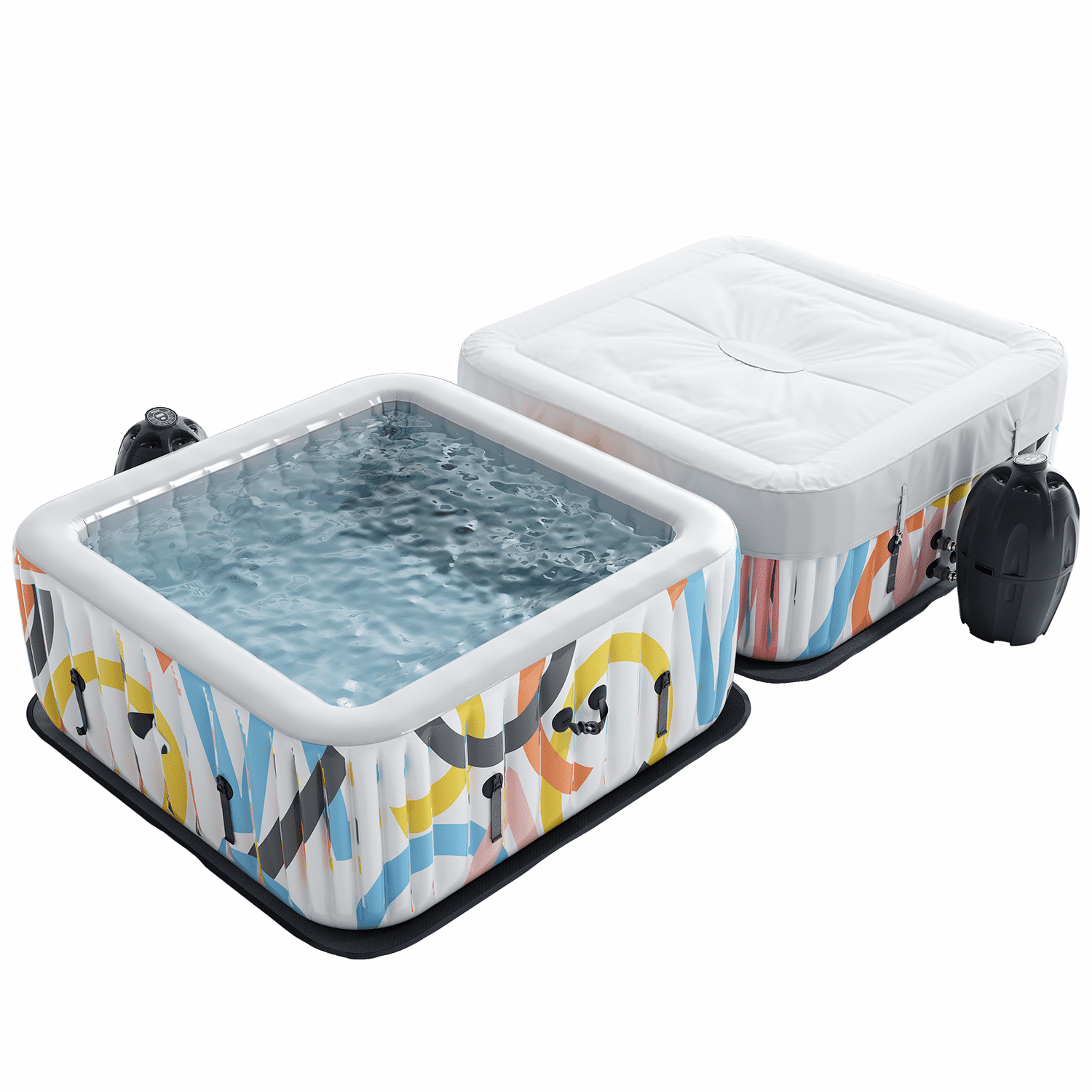 Inflatable Hot Tub Portable Hot Tub for Home Spa Outdoor Blow Up Hot Tub W Jets Warm Cover
