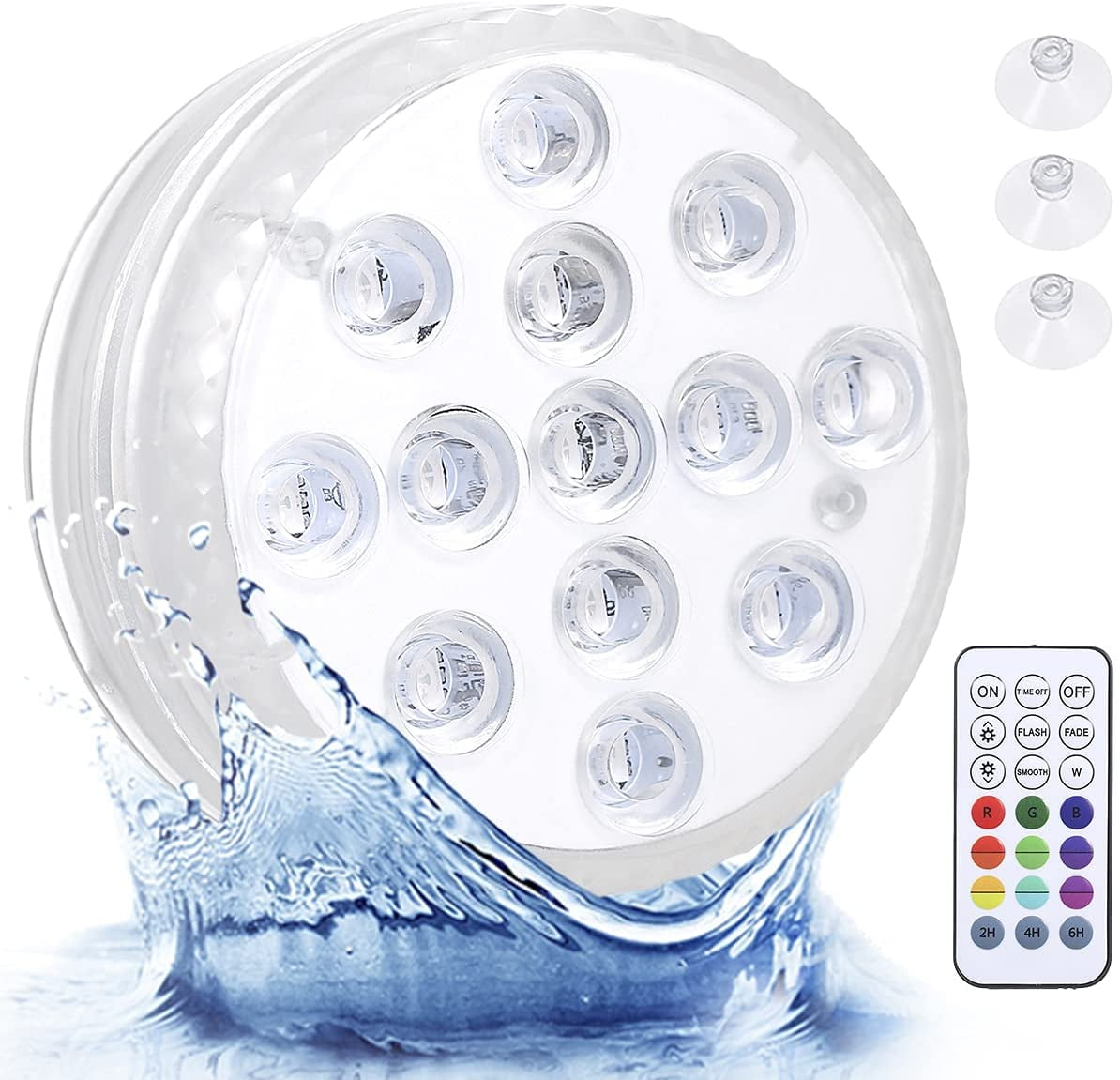 Hot Tub Lights,IP68 Waterproof Pond Light 13 LED Beads 16 Colors