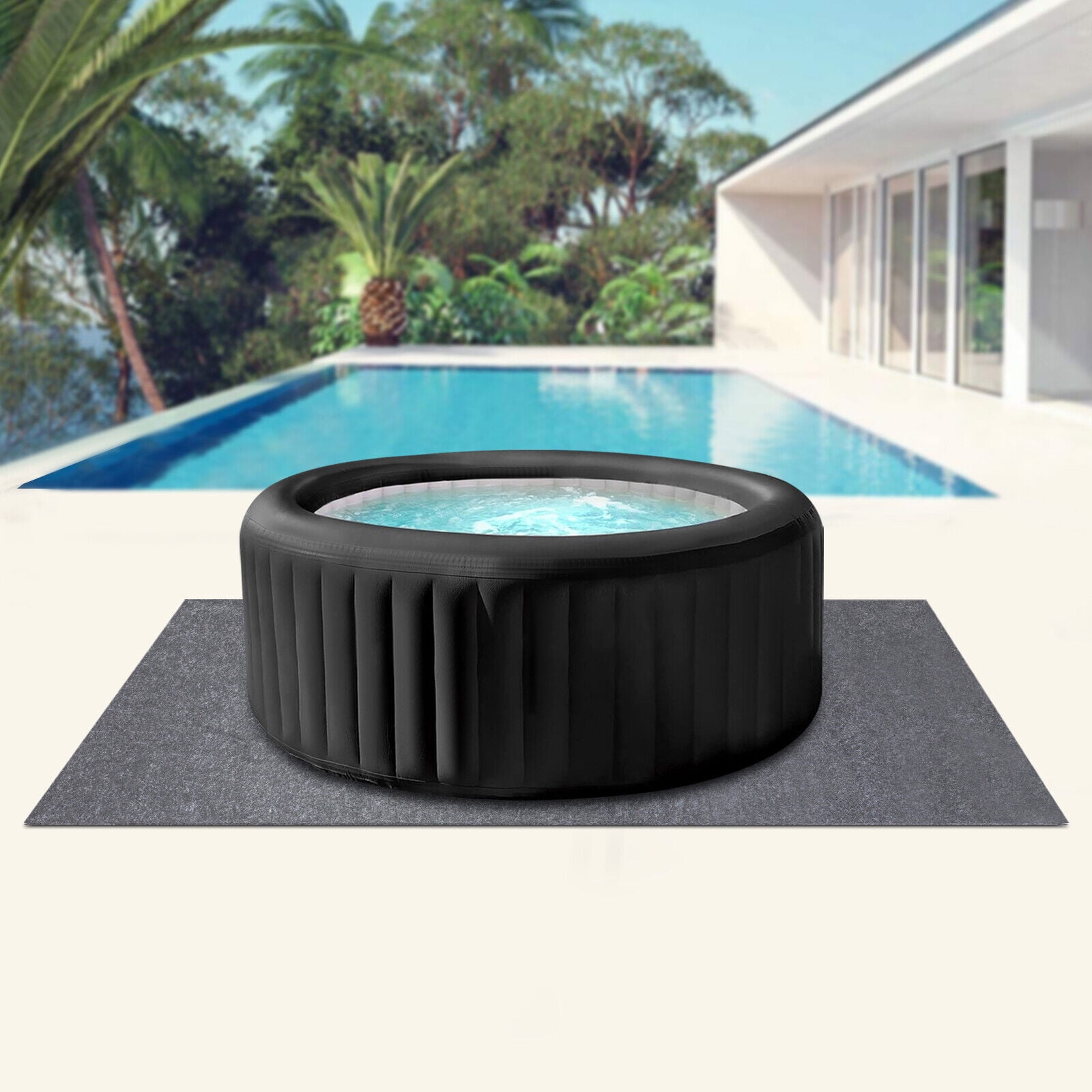 Hot Tub Pad for Inflatable Hot Tub,Extral Large Ground Mat for Outdoor ...