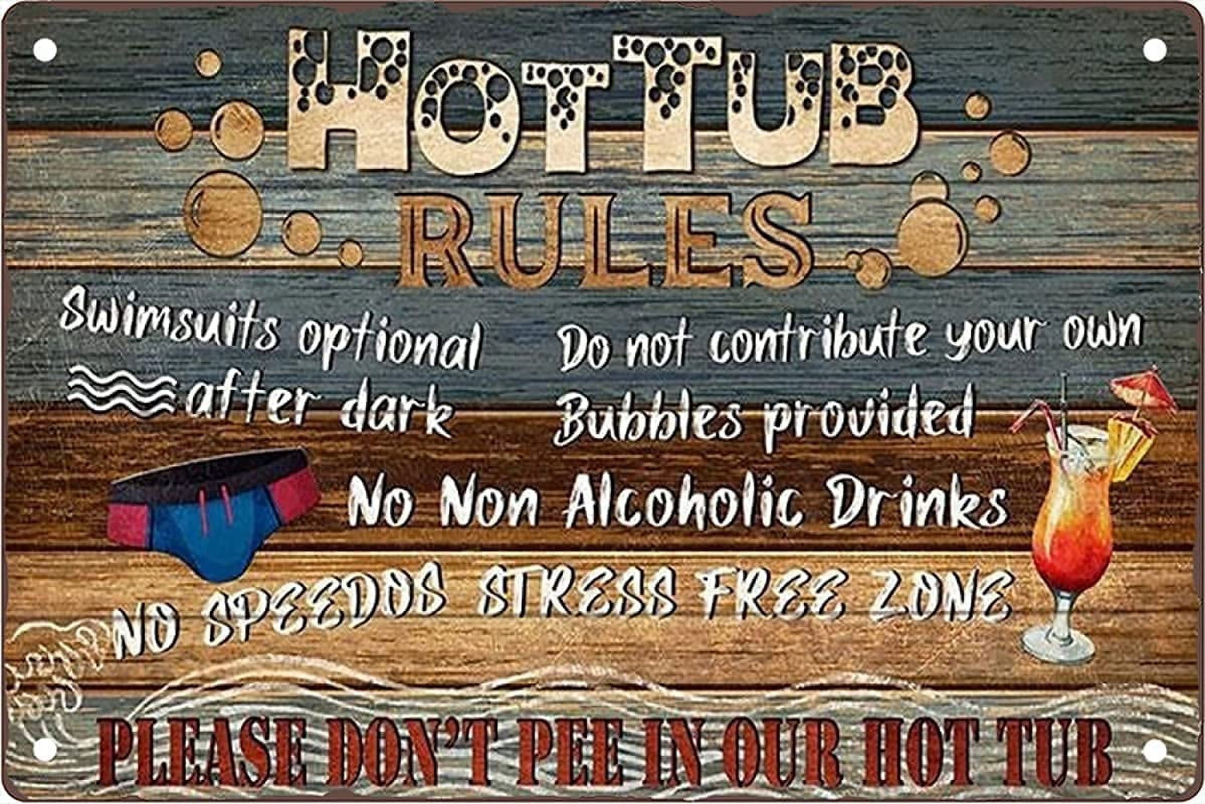 Hot Tub Rules Swimsuit Optional Jigsaw Puzzles 200 Piece For Adults