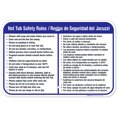 thumbnail image 1 of Hot Tub Safety Rules Sign, Bilingual English Spanish, 12x18 Aluminum, 1 of 1