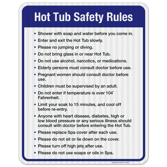 Hot Tub Safety Rules Sign, Pool Sign,