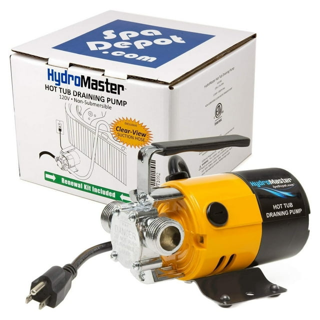 Hot Tub Spa Draining Pump with 10ft ClearView Suction Hose 120V