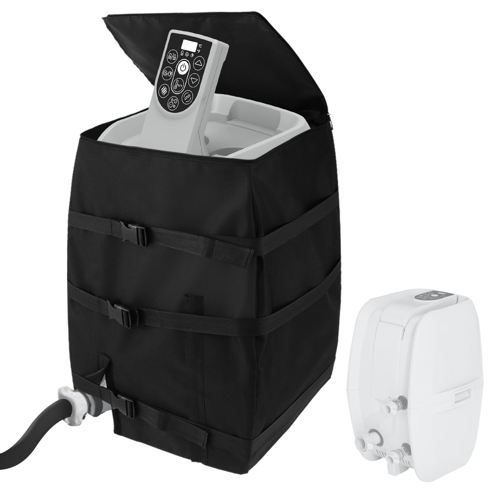Hot Tub Spa Heater Pump Cover Heavy Duty Inflatable Hot Tub Pump Cover with Zipper Reusable Hot Tub Spa Heater Pump Dustproof Cover for Square Hot Tub Spa Heater Pump 16.9x14.96x21.2inch