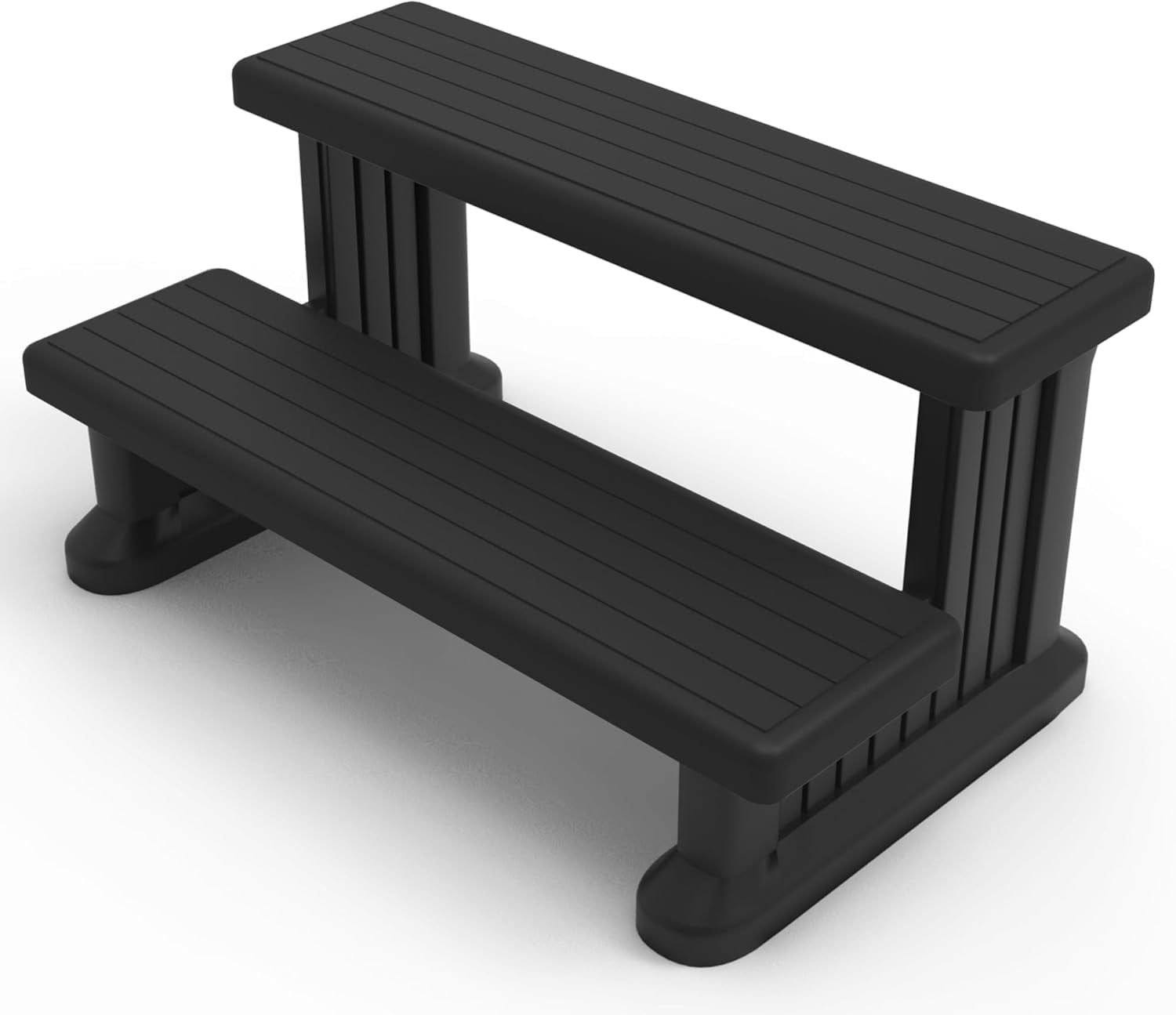 Hot Tub Steps Spa Steps for Round or Straight Sided Spa (Black)