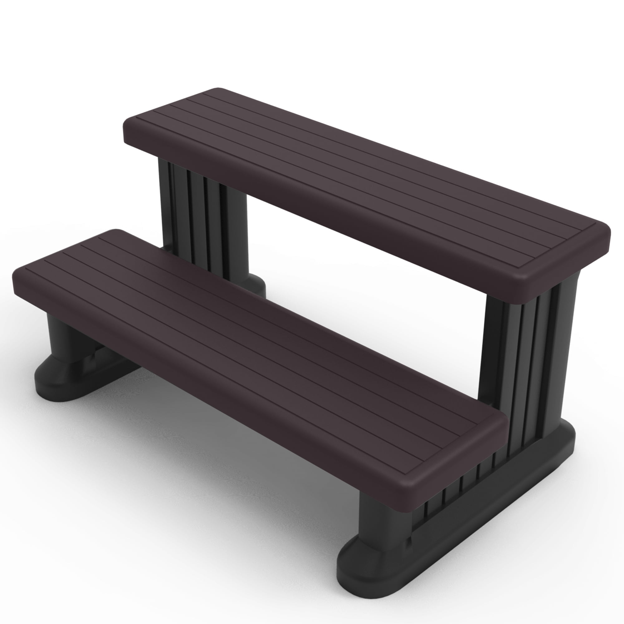 Hot Tub Steps Spa Steps for Round or Straight Sided Spa (Brown)