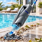 Cordless Handheld Pool Vacuum, 18.5 GPM Suction, 60 Min Runtime, 87.5" Telescopic Pole, Dual Brush Heads for Above Ground & Inground Pools, Spas & Hot Tubs