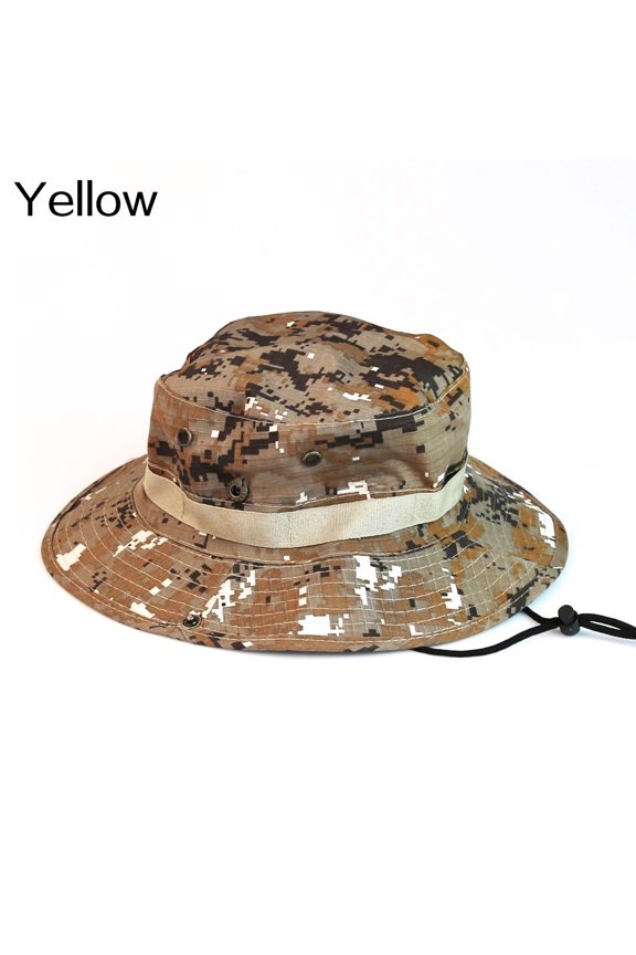 Hot Unisex Wide Brim Camouflage Hiking Outdoor Fishing Bucket Boonie Sun Hat