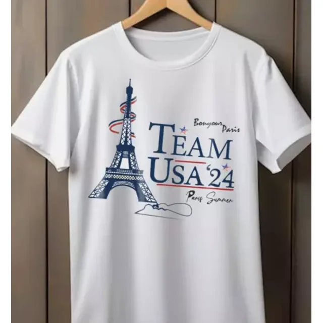 Hot Usa Team Olympic 2024 Eiffel Tower 2024 Shirt New Men Tshirt, XL
