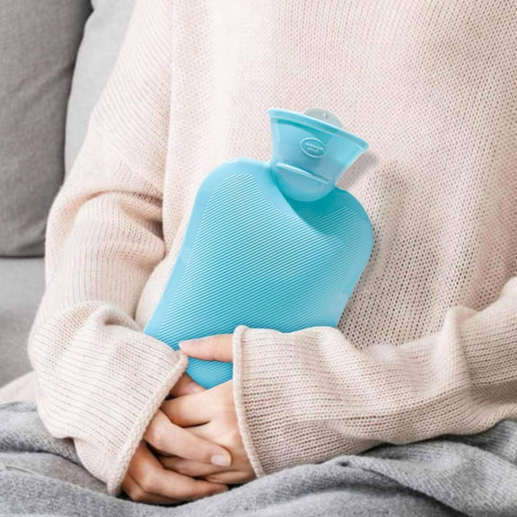 Hot Water Bag,Heating Pads for Back Pain,Hot Water Bottle Warmer Set 500 ML,Heat Up And Refreezable Hot Cold Pack,Hot Water Bottle for Pain Relief,Hot Water Bag for Back Pain(Blue 0.5L)