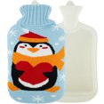 thumbnail image 1 of Hot Water Bottle 2L Hot Water Bag with Knit Cover Rubber Hot Water Pouch for Menstrual Cramps Pain Relief Cozy Nights Hot and Cold Therapy Hand Feet & Bed Warmer Cartoon Penguin, 1 of 9