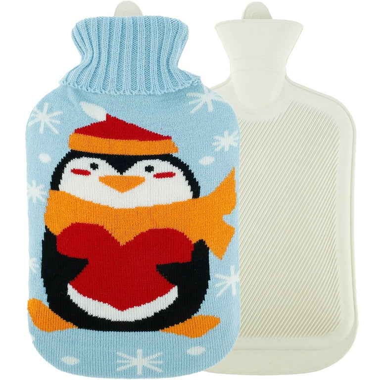 Hot Water Bottle 2L Hot Water Bag with Knit Cover Rubber Hot Water Pouch  for Menstrual Cramps Pain Relief Cozy Nights Hot and Cold Therapy Hand Feet  & Bed Warmer Cartoon Penguin 