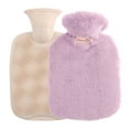 thumbnail image 1 of Hot Water Bottle under $5! Xqxayjr Hot Water Bottle with Fleece Cover, 1L Bed Warmer for Pain Relief, Soft Thermal Flask for Cramps, Reusable Cold Heat Therapy Pack, 1 of 2