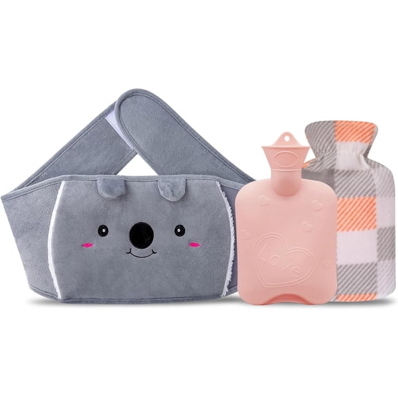 Hot Water Bottle, Hot Water Bag with Soft Waist Cover, Hot Water Bottles for Pain Relief for Neck, Back, Shoulder, Legs, Waist Warm and Menstrual Cramps