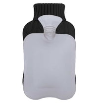 Hot Water Bottle with Knitted Cover, 2L Hot Water Bag for Hot and Cold Compress, Hand Feet Warmer, Ideal for Menstrual Cramps, Neck and Shoulder Pain Relief,Black