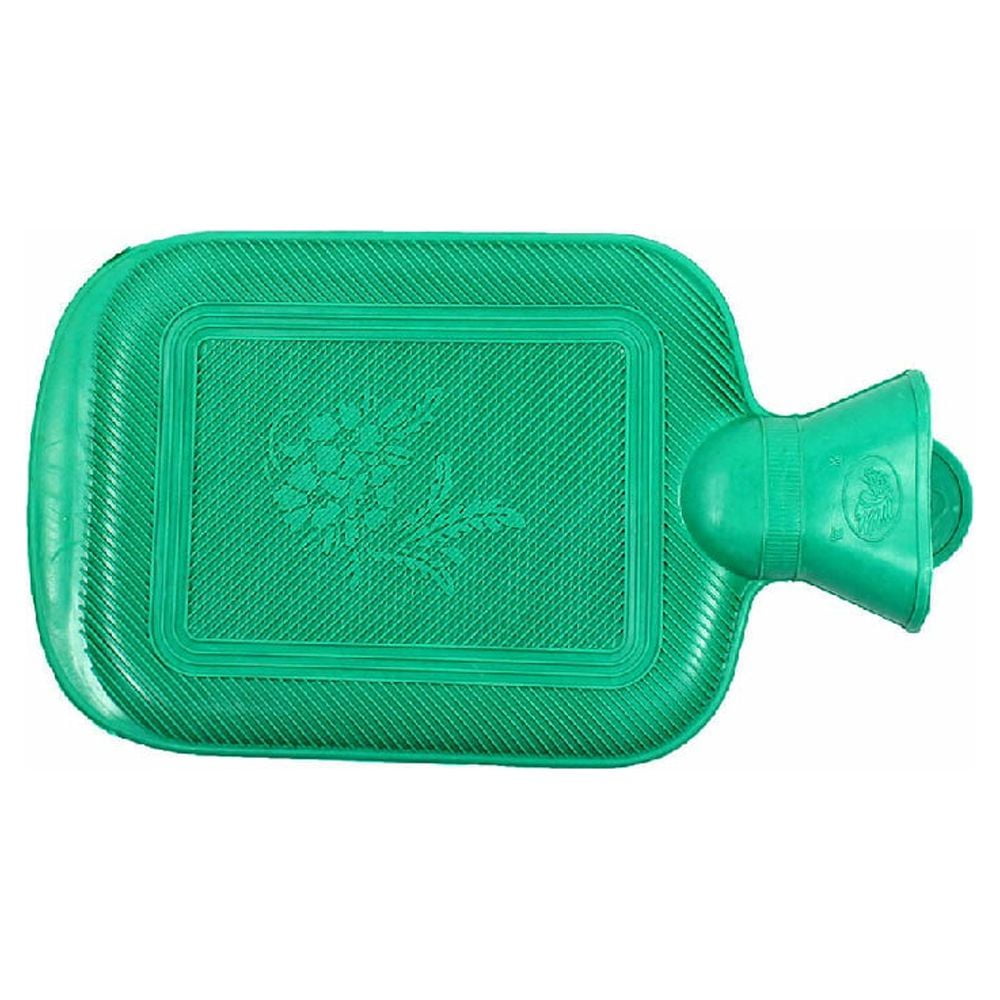 Hot Water Bottle Rubber Bag Warm Relaxing Heat Cold Therapy Color Green
