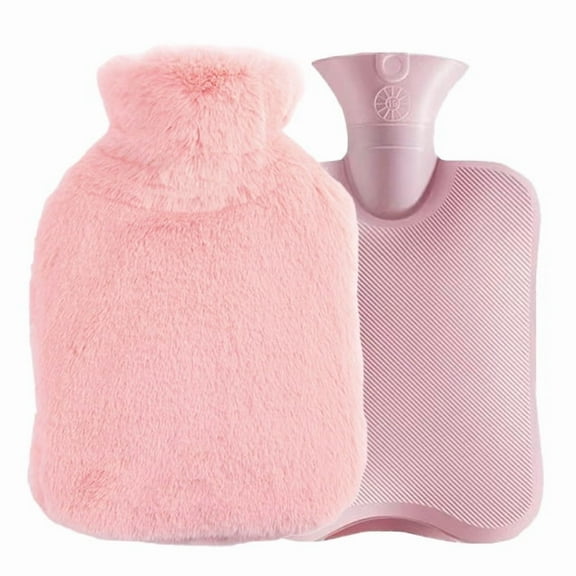 Hot Water Bottle with Soft Cover, 2L Classic Rubber Hot Water Bag for Menstrual Cramps, Feet Warmer, Neck, Shoulders Relief, PVC Hot Cold Pack Women Girls for Hot and Cold Therapy