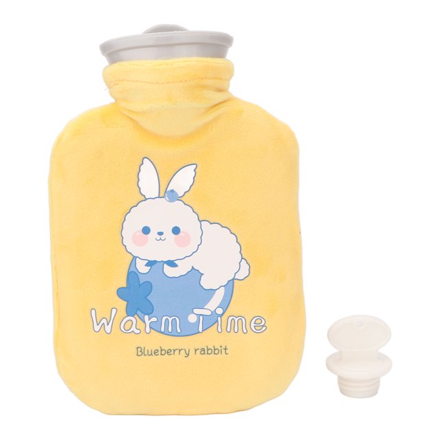 Hot Water Bottle Soft Cover Hot Cold Compress Portable Thicken Pain Reduction Leakproof Rubber