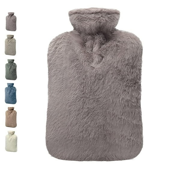 Hot Water Bottle with Cover, 2L PVC Hot Water Bag for Neck, Shoulder Pain and Hand Feet Warmer, Menstrual Cramps, Hot Compress and Cold Therapy