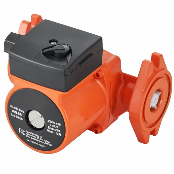 Hot Water Circulation Pump 110V 70W 23 GPM - 007-F5-7IFC Cast Iron Recirculating Pump Replacement with Check Valve, Adjustable 3 Speed