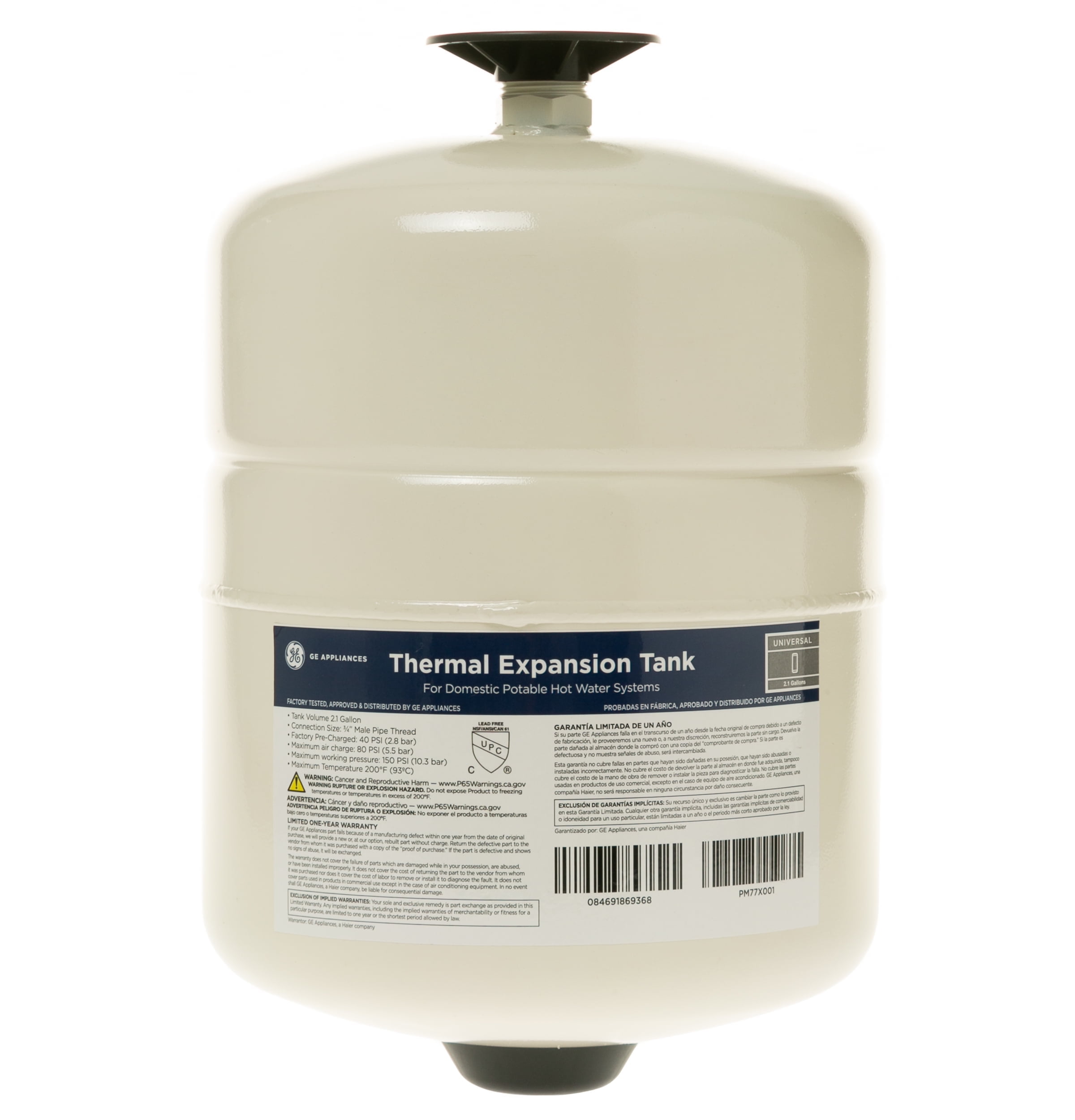 Hot Water Heater Expansion Tank 2.1 Gallon Capacity