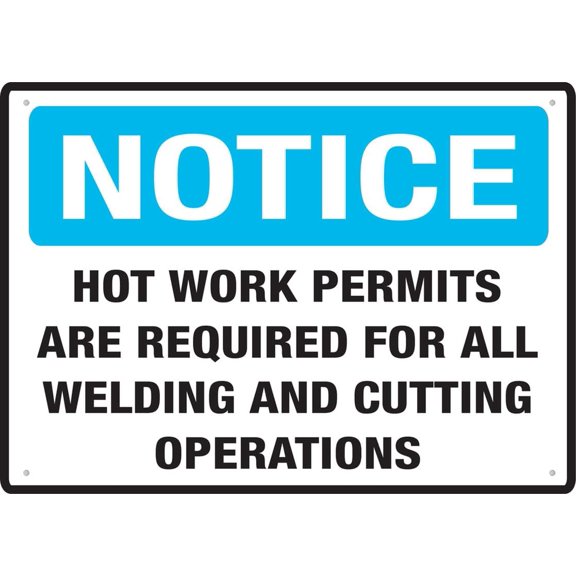 Hot Water Permits Are Required For All Welding And Cutting Operations Outdoor Signs Aluminum 12X8 Inch Uv Ink Printed For House And Business