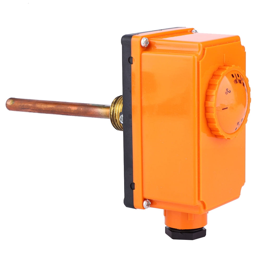 Hot Water Pipeline Thermostat Temperature Controller 30-110℃ Low Temperature Start G1/2 Male Thread
