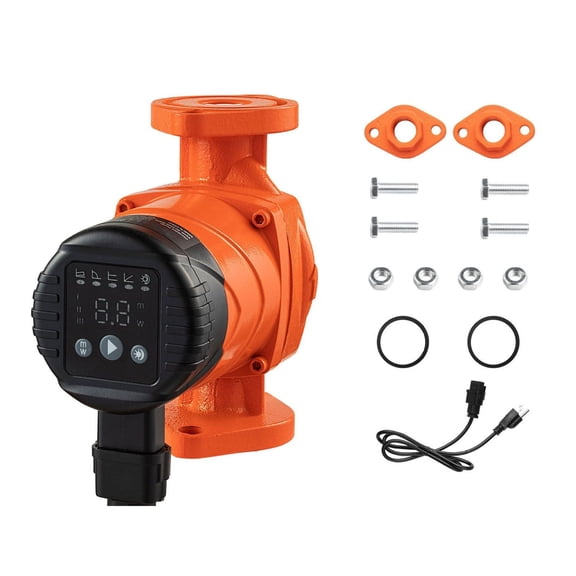 Hot Water Recirculating Pump 16 GPM 120V, Cast Iron Circulator Pump with Check Valve, 20ft Lift, Quiet ECM Motor, for Home Heating System, 1 Inch Flange Connection