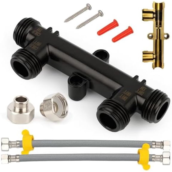 Hot Water Recirculating Pump Sensor Valve KitWP596816 with 2x12 Lines 2x1/2x3/8 Fittings for 500800/500805 Systems, Copper Finish, Efficient Hot Water Circulation Easy DIY Installation
