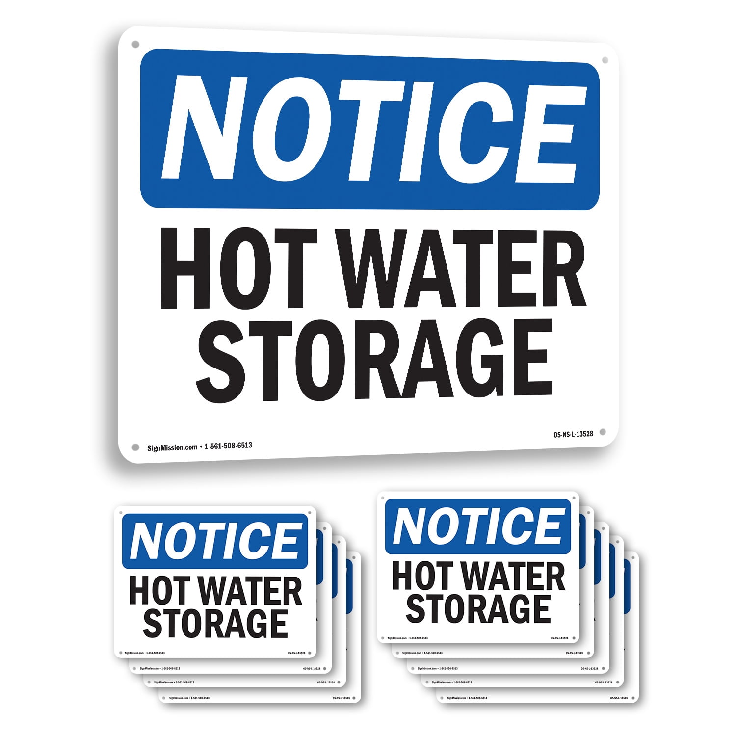 Hot Water Storage OSHA Notice Rigid Plastic Sign 24 Inch x 18 Inch - 10 ...