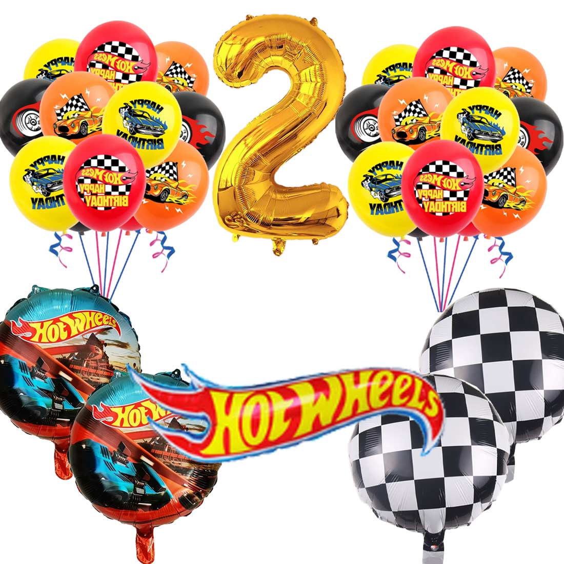 Hot Wheel Cars Race Balloons Party Supplies 2nd Big Number Decorations — free download