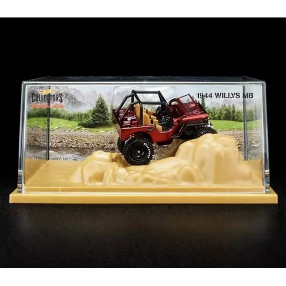 Hot Wheel Collectors RLC Exclusive 1944 Willys MB Jeep Red w/ Display NIB