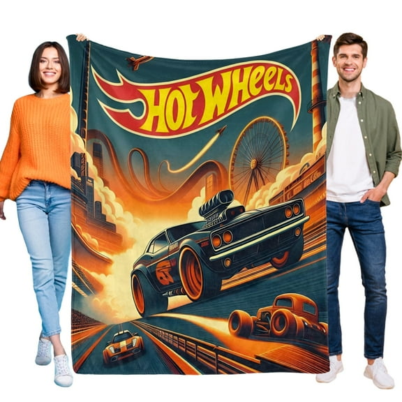 Hot Wheel Flannel Blanket 50*60 in inch Soft And Comfortable With Clear Patterns And Easy Cleaning