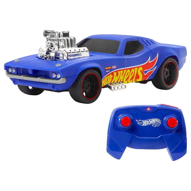 Hot Wheels, RC Toy Car, Blue, 1:16 Scale, USB Rechargeable