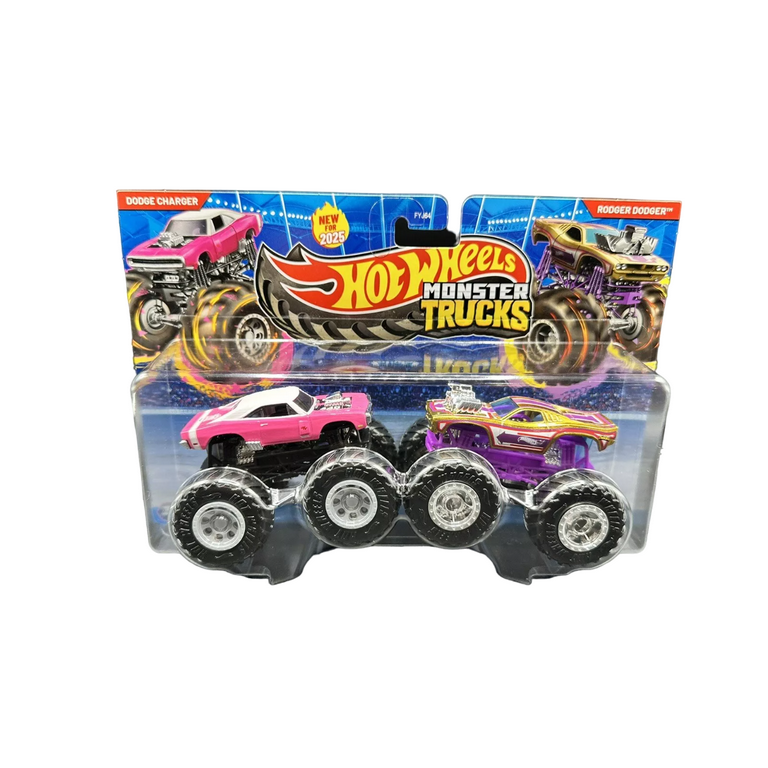 Hot Wheels 1:64 Demo Doubles Monster Trucks 2025 Pink Dodge