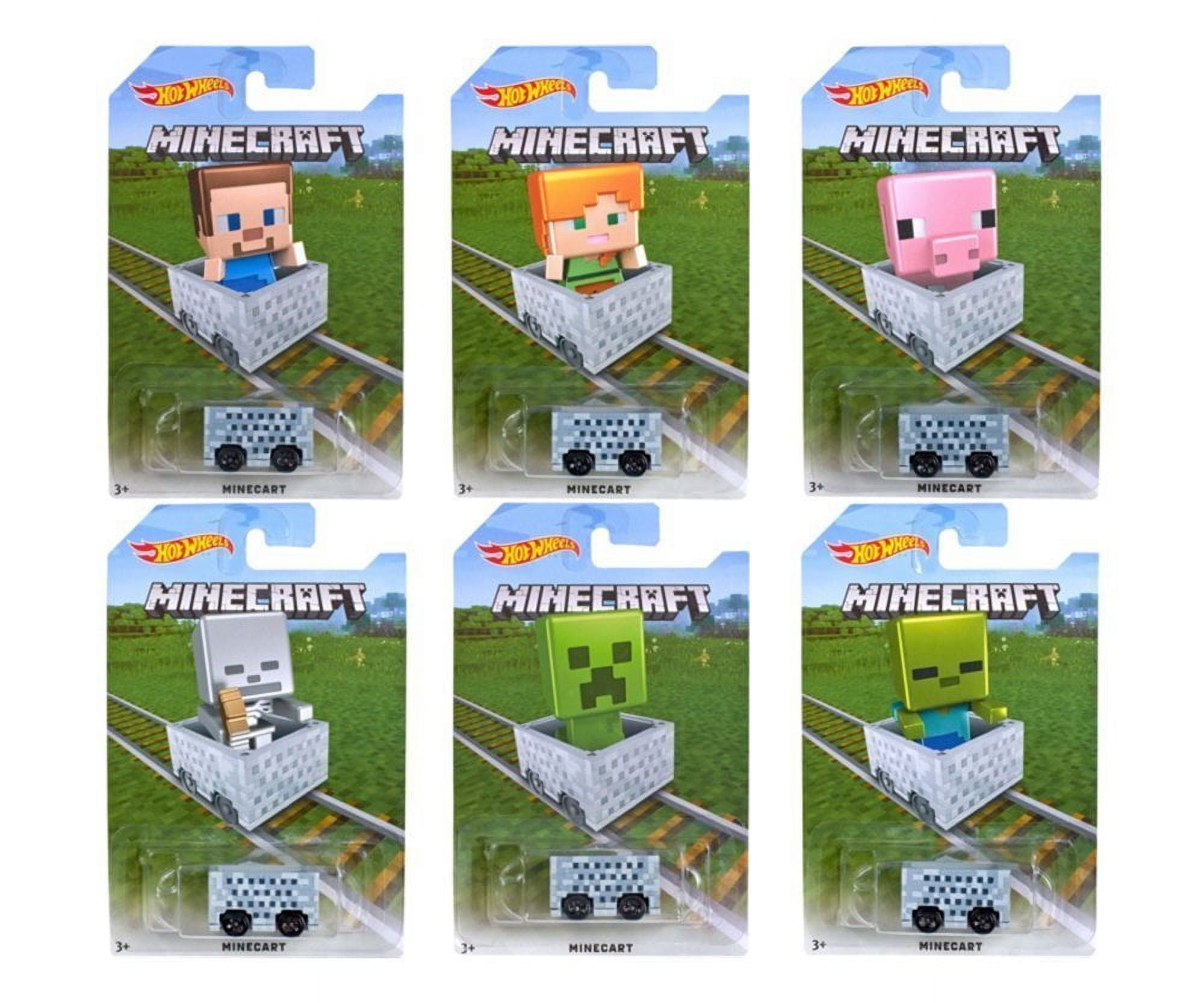 Hot Wheels 1:64 Minecraft Minecart Assorted Character Cards 6PCS