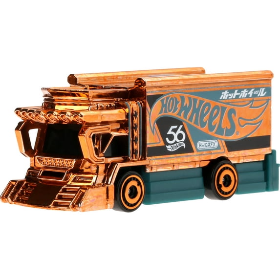 Hot Wheels 1:64 Scale Die-Cast Toy Car or Truck with Turquoise- & Copper-Colored Deco (Styles May Vary)