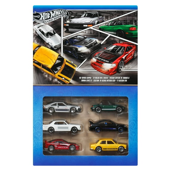 Hot Wheels 1:64 Scale Die-Cast Toy Cars & Trucks, Set of 6 HW Legends Vehicles (Styles May Vary) [Walmart Exclusive]