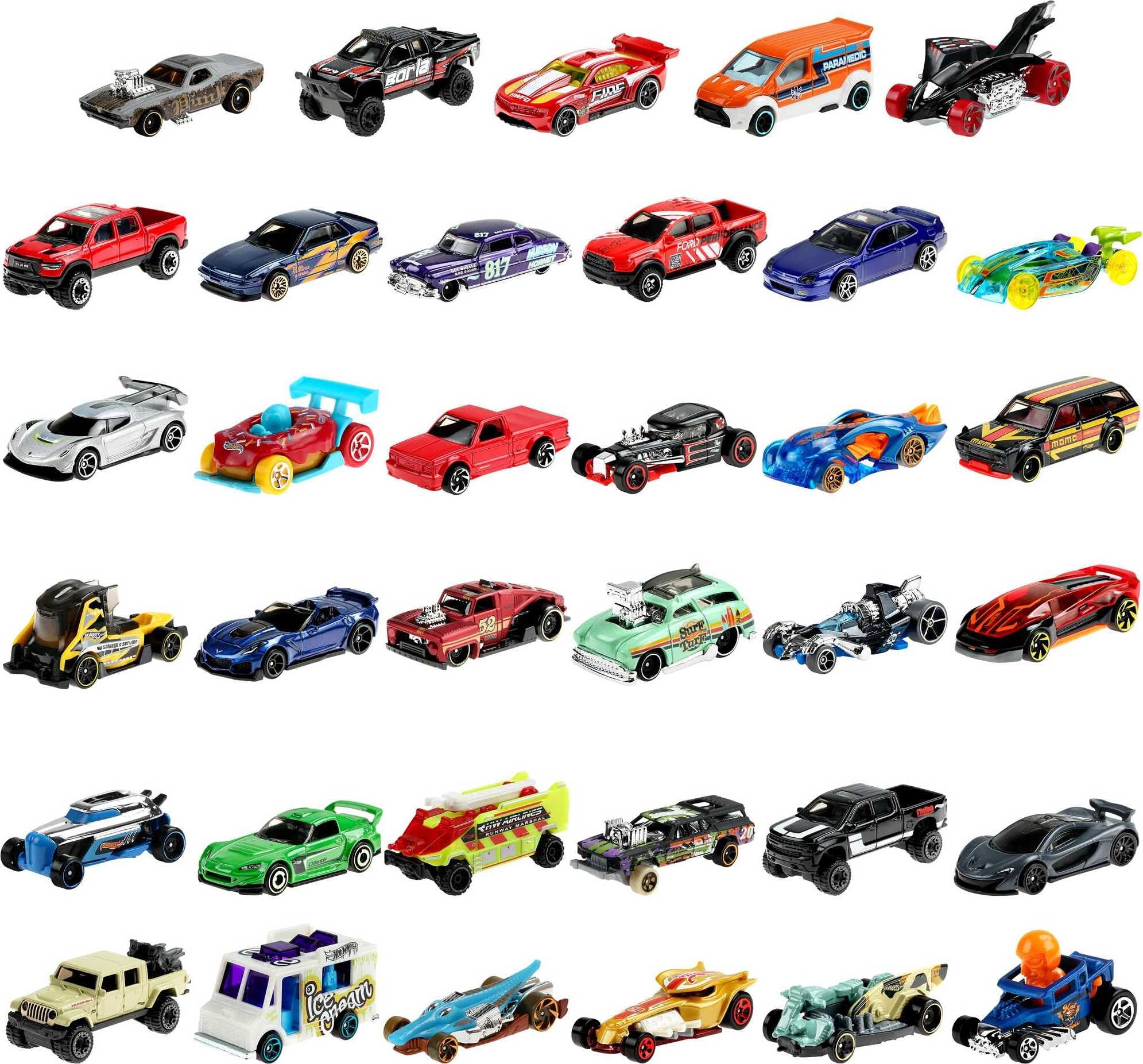 Hot Wheels 1:64 Scale Toy Cars & Trucks, 36-Pack (Styles May Vary) 