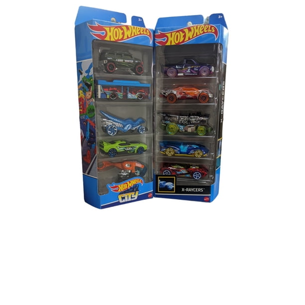 Hot Wheels 10 Pack X-Raycers & City for Daycare Play & Skills
