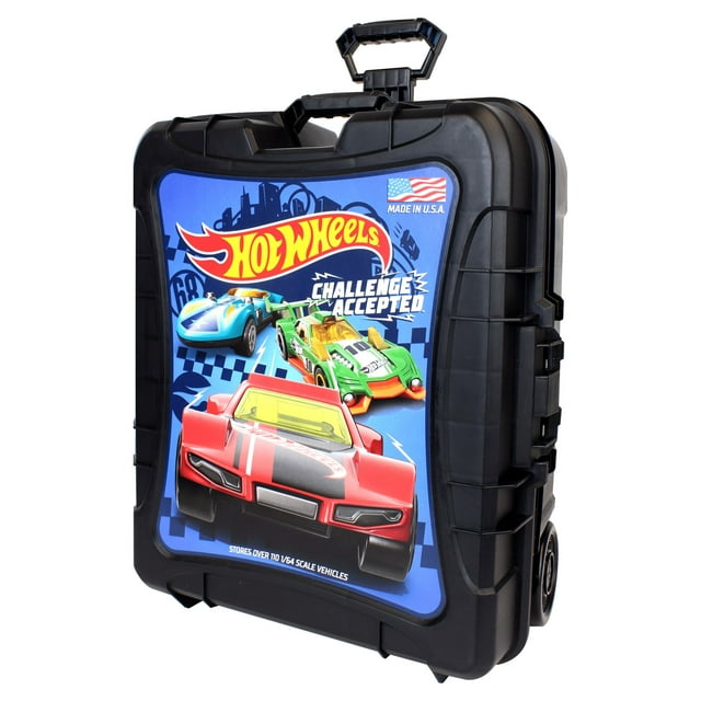 Hot Wheels 110 Vehicle Playsets Plastic Carrying Case in Black, for Child Ages 3+