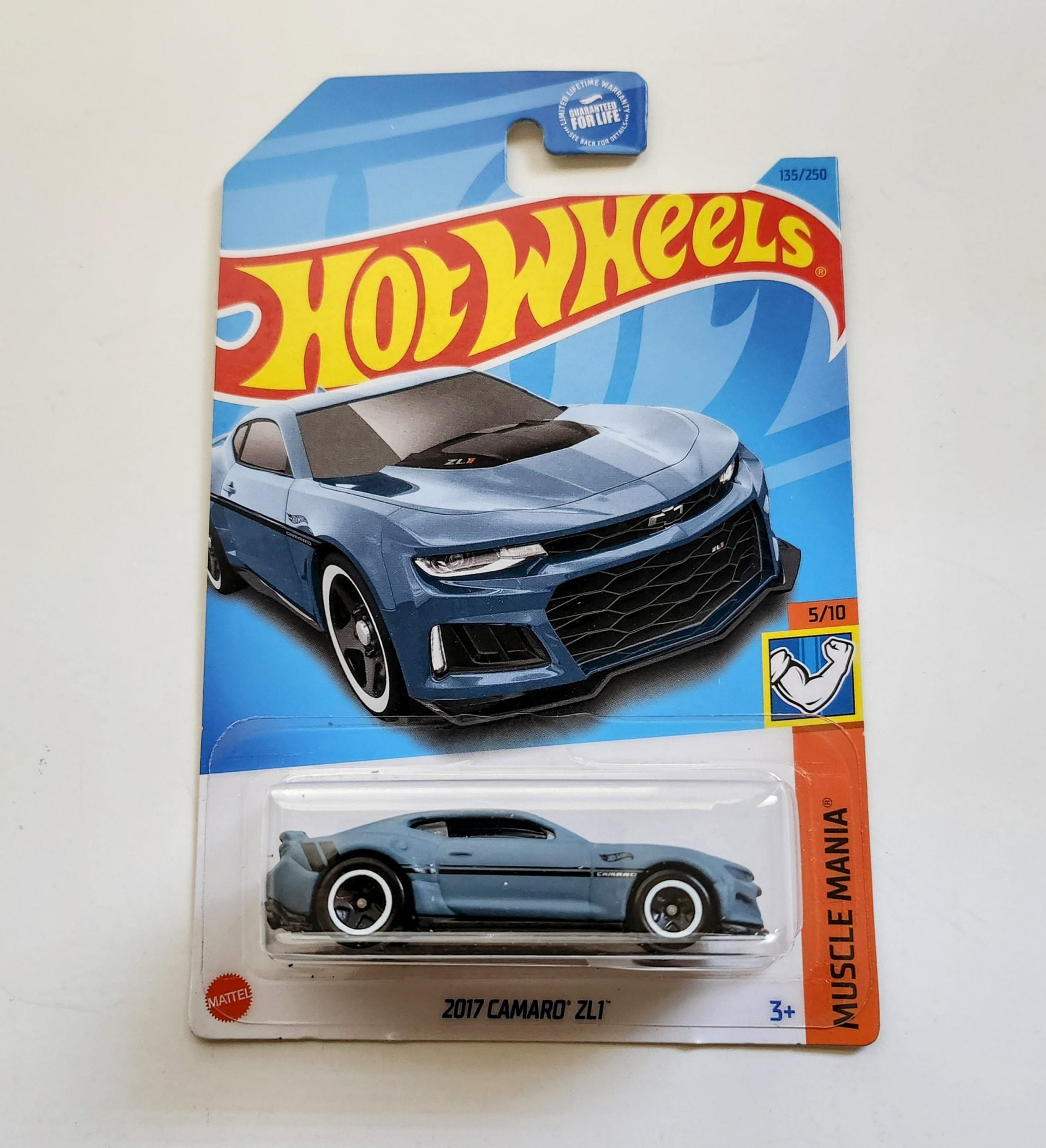 Hot Wheels Camaro ZL1 2017 – Muscle Mania Serie 5/10, Short Card, Gelb, Mattel 2023