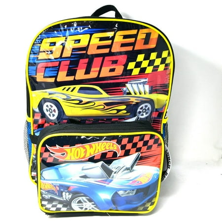 Hot Wheels 16" Backpack with Lunch Bag