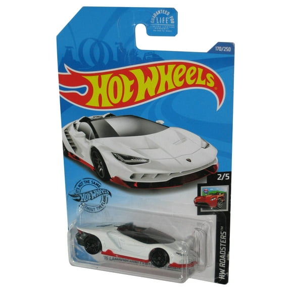 Hot Wheels '16 Lamborghini Centenario Roadster (2018) HW Roadsters 2/5 White Toy Car 170/250