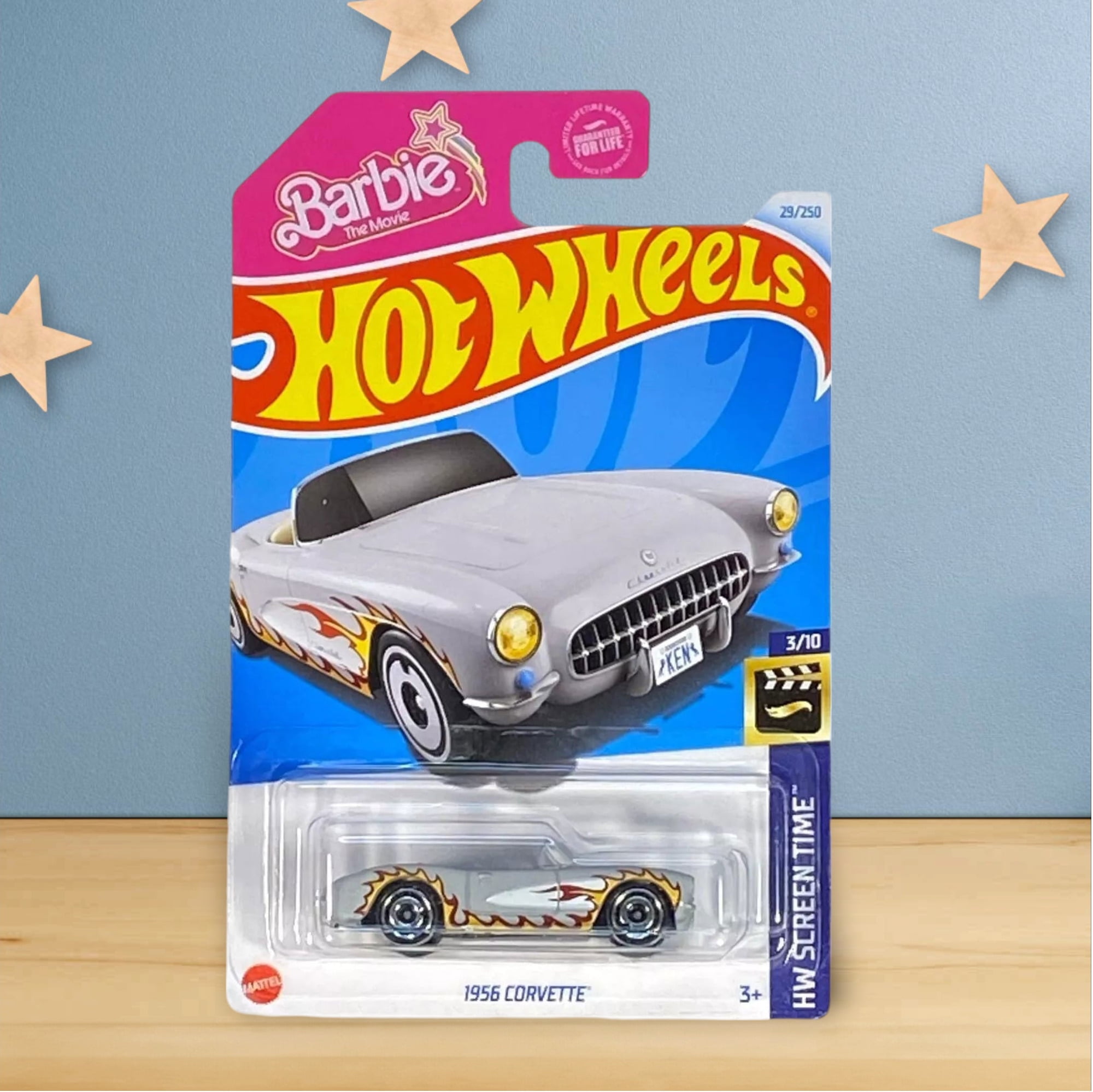 Hot Wheels 1956 Corvette Convertible Diecast Car Barbie The Movie Toy