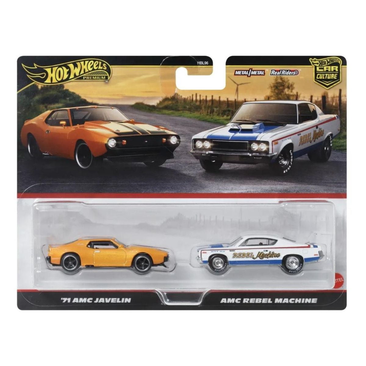 Hot Wheels 1971 AMC Javelin & AMC Rebel Machine 2 Pack Car Culture Premium
