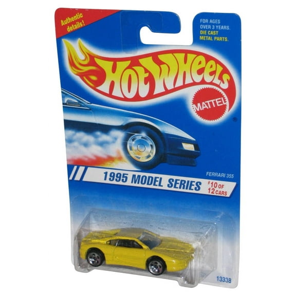 Hot Wheels 1995 Model Series 10/12 (1994) Ferrari 355 Yellow Toy Car #350